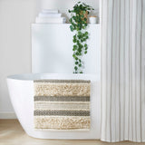 Hand-Woven Shaggy Boho Bath Rug, Black