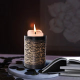 Golden Thread Medium Cylindrical Medium Candle Holder