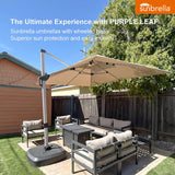 PURPLE LEAF Premium Patio Umbrella Classic SUNBRELLA Cantilever Umbrellas