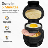 Wholesale Mini Burger Press Maker with Egg Cooker Ring, Black Breakfas