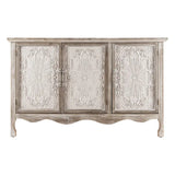 Sideboard Buffet Cabinet with 3 Carved Doors and Shelves
