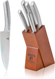 6-Piece Stainless Steel Kitchen Knife Set with Block