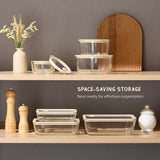 Round Glass Storage Containers with Lids, Set of 4