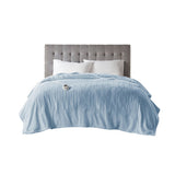 Heated Plush Electric Bedding Blanket, Light Blue