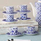 Madison Porcelain Espresso Cups & Saucers, Set of 6