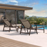 PURPLE LEAF Oversized Chaise Lounge Chair Outdoor Extra Wide Pool Lounge Chairs 5 Adjustable Position with Armrests and Side Table, Aluminum Patio Lounge Chair for Outside, Backyard, Pool