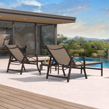 PURPLE LEAF Oversized Chaise Lounge Chair Outdoor Extra Wide Pool Lounge Chairs 5 Adjustable Position with Armrests and Side Table, Aluminum Patio Lounge Chair for Outside, Backyard, Pool
