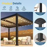 Aluminum Pergola with Adjustable Louvered Roof