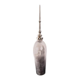 Venetia Ebony Glass Bottle with Aluminium Spired Lid - Tall