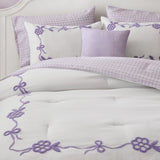 Charming Floral Microfiber Comforter Set For Kids, Purple