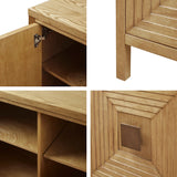Geometric 2-Door Storage Cabinet with Adjustable Shelves