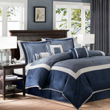Planum 7-Piece Comforter Set, Navy Blue