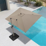 PURPLE LEAF Hailar Deluxe Aluminum Patio Umbrella with Base, Square and Rectangular Umbrella