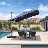 PURPLE LEAF Hailar Deluxe Aluminum Patio Umbrella with Base, Square and Rectangular Umbrella