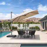 PURPLE LEAF Hailar Deluxe Aluminum Patio Umbrella with Base, Square and Rectangular Umbrella