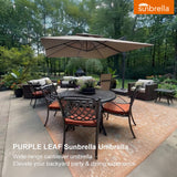 PURPLE LEAF SUNBRELLA Cantilever Umbrella Grey Aluminum Patio Umbrella
