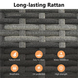 5 Piece Patio Wicker Dining Sets For 4, Rattan