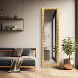 La Bailadora Bright Gold Ruffled Metal Dressing Mirror