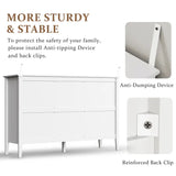 Wholesale Kiss the Water White Dresser Fluted 6 Drawer Dresser
