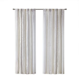Light Filtering Boho Taupe Geometric Curtain Panel Pair