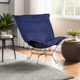 Scroll Puff Chair Bella Royal Titanium Frame