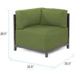 Axis Corner Chair Seascape Moss Titanium Frame