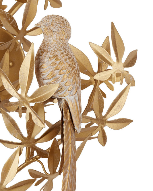 Aviary Gold Wall Sconce, Left