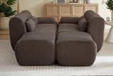 FLOVEX 141" 4-Seater Sofa with 2 Ottomans