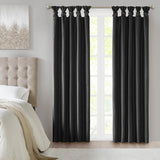 Twist Tab Lined/Total Blackout Window Curtain Panel, Black