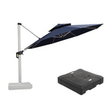 PURPLE LEAF Large Round Patio Cantilever Umbrella With Base for Deck, Pool, Backyard