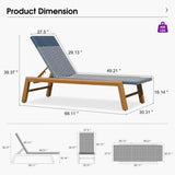 PURPLE LEAF Pool Oversized Lounge Chairs Rattan Aluminium Patio Chaise Lounge Outdoor Adjustable Recliner Finish Loungers Woven PE Sun Chairs for Poolside Deck Beach