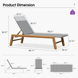 PURPLE LEAF Pool Oversized Lounge Chairs Rattan Aluminium Patio Chaise Lounge Outdoor Adjustable Recliner Finish Loungers Woven PE Sun Chairs for Poolside Deck Beach