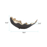Cracked Edge Ebony Tray with Gold Interior- Large