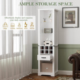 75'' Tall Storage Cabinet with Led Light, White