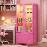 64'' Tall Display Cabinet with Acrylic Doors and Led Lights