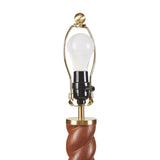 Twisted Faux Wood Table Lamp with Usb-C Port, Brown