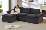 DERVAL 111" 3-Seater Sofa with 1 Ottoman