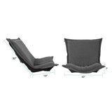 Scroll Puff Chair Cover & Cushion- Barbet Charcoal/Black