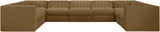 Rummi - Velvet Performance Fabric Upholstered 9 Piece Modular Sectional