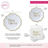 Always & Forever 72pc Party Tableware Set for 24