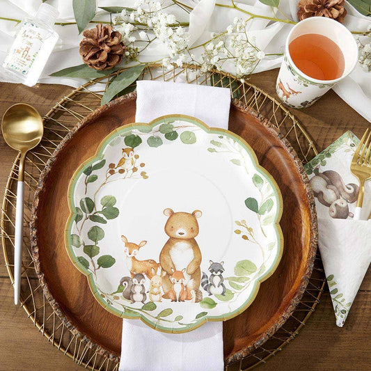 Woodland Baby 62pc Party Tableware Set for 16