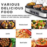 1.5 Qt Electric Triple Slow Cooker Crock Pot 4.5 Qt Kitchen