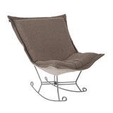 Scroll Puff Rocker Titanium- Barbet Chocolate/Natural