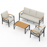 4-Piece Outdoor Conversation Set Patio Chairs with Cushions