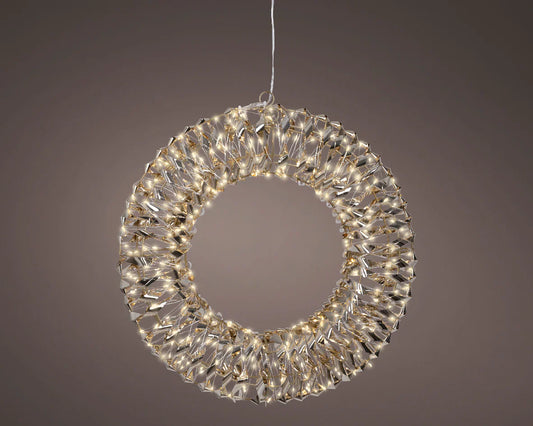1.3 FT 400 Micro LED Warm White Gold Wreath