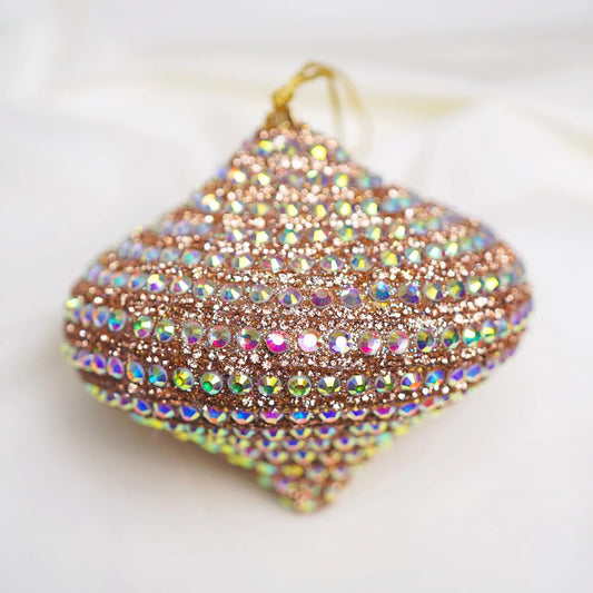 4" Gold Jeweled Onion Ornament Set Of 6
