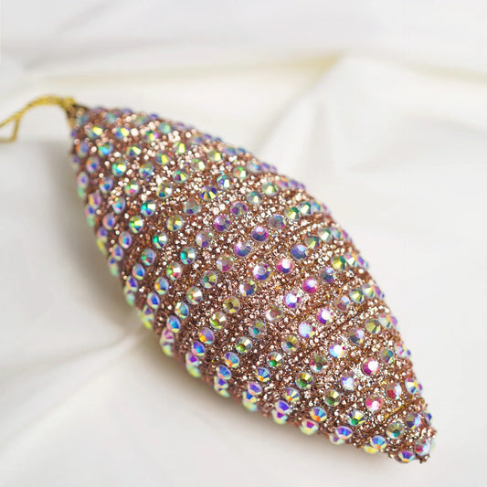 4" Gold Jeweled Drop Ornament Set Of 6