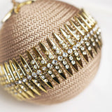 4" Brown Gold Jeweled Ball Ornament Set Of 6