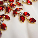 6" Red Jewel Snowflake Ornament Set Of 6