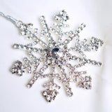 4" Clear Silver Jewel Snowflake Ornament Set Of 6